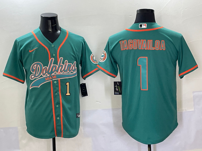 Men 2025 NFL Nike Miami Dolphins #1 Tagovailoa green jerseys style 5